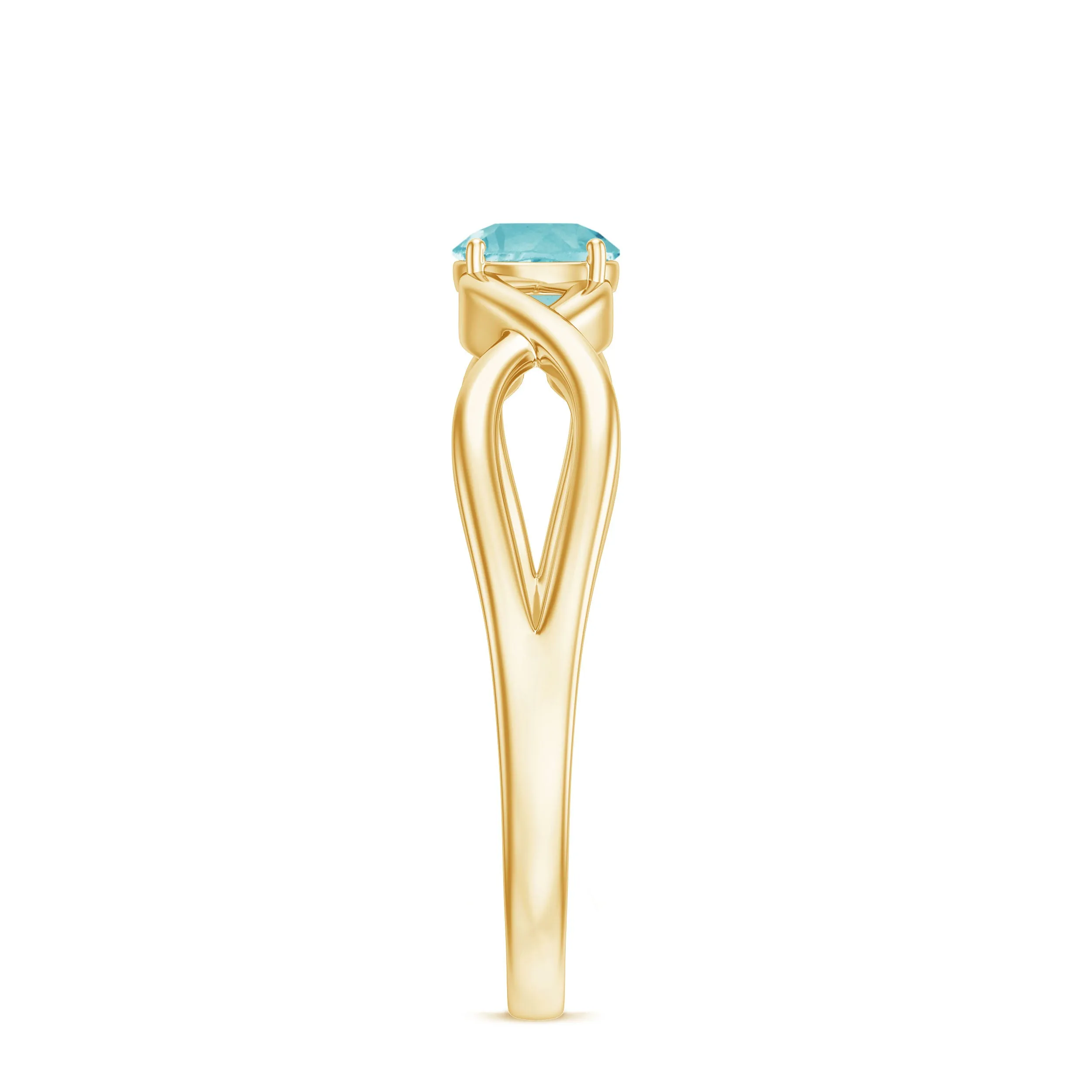 Solitaire Sky Blue Topaz Crossover Ring