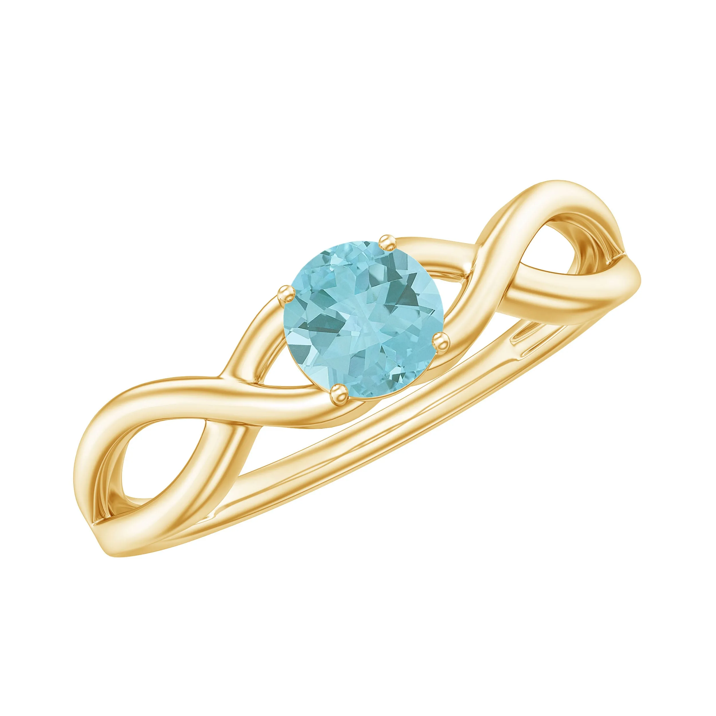 Solitaire Sky Blue Topaz Crossover Ring