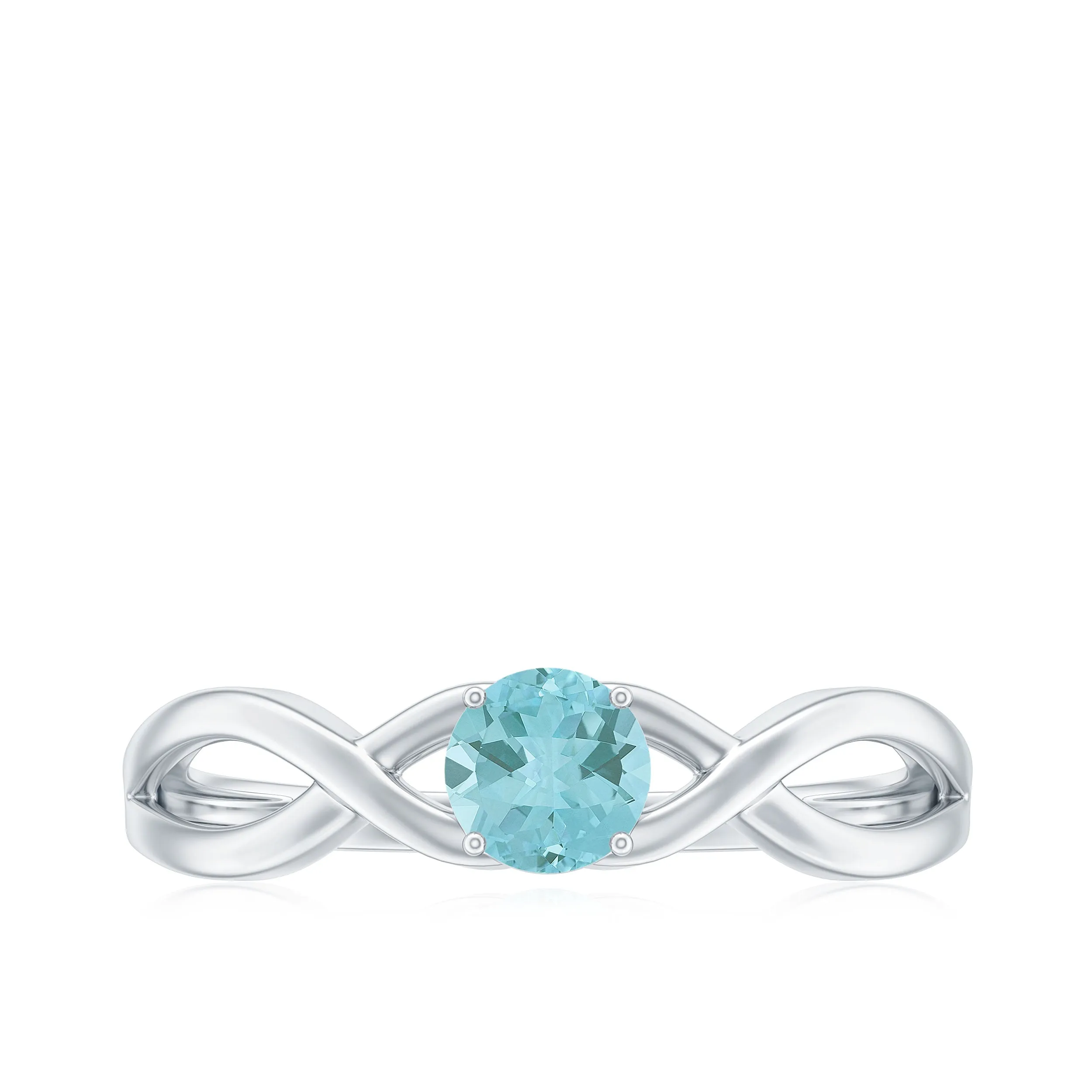 Solitaire Sky Blue Topaz Crossover Ring