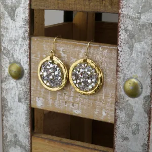 Sparkly Bright Crystal Disc Earrings