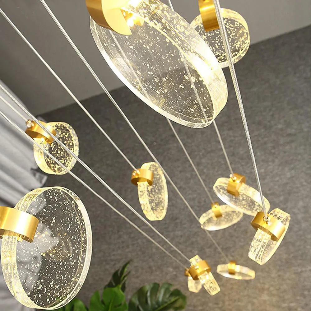 Staircase Crystal Disc Pendants