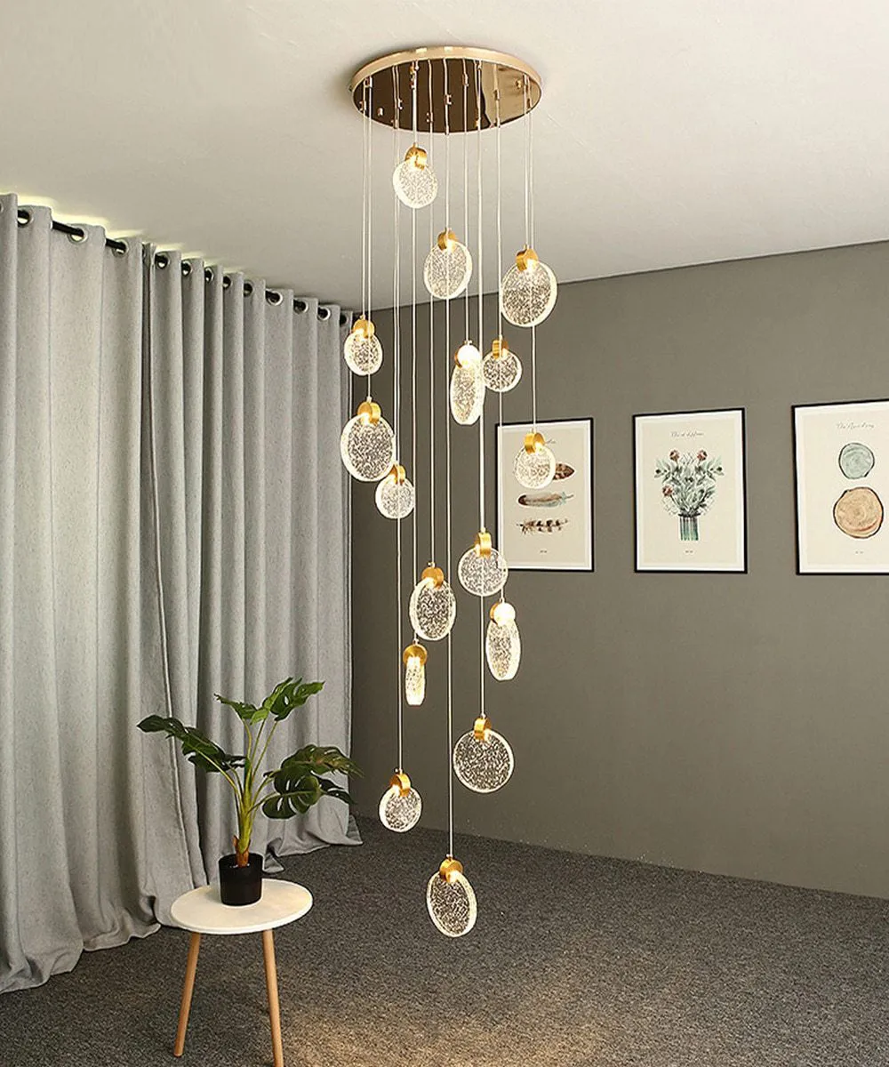 Staircase Crystal Disc Pendants