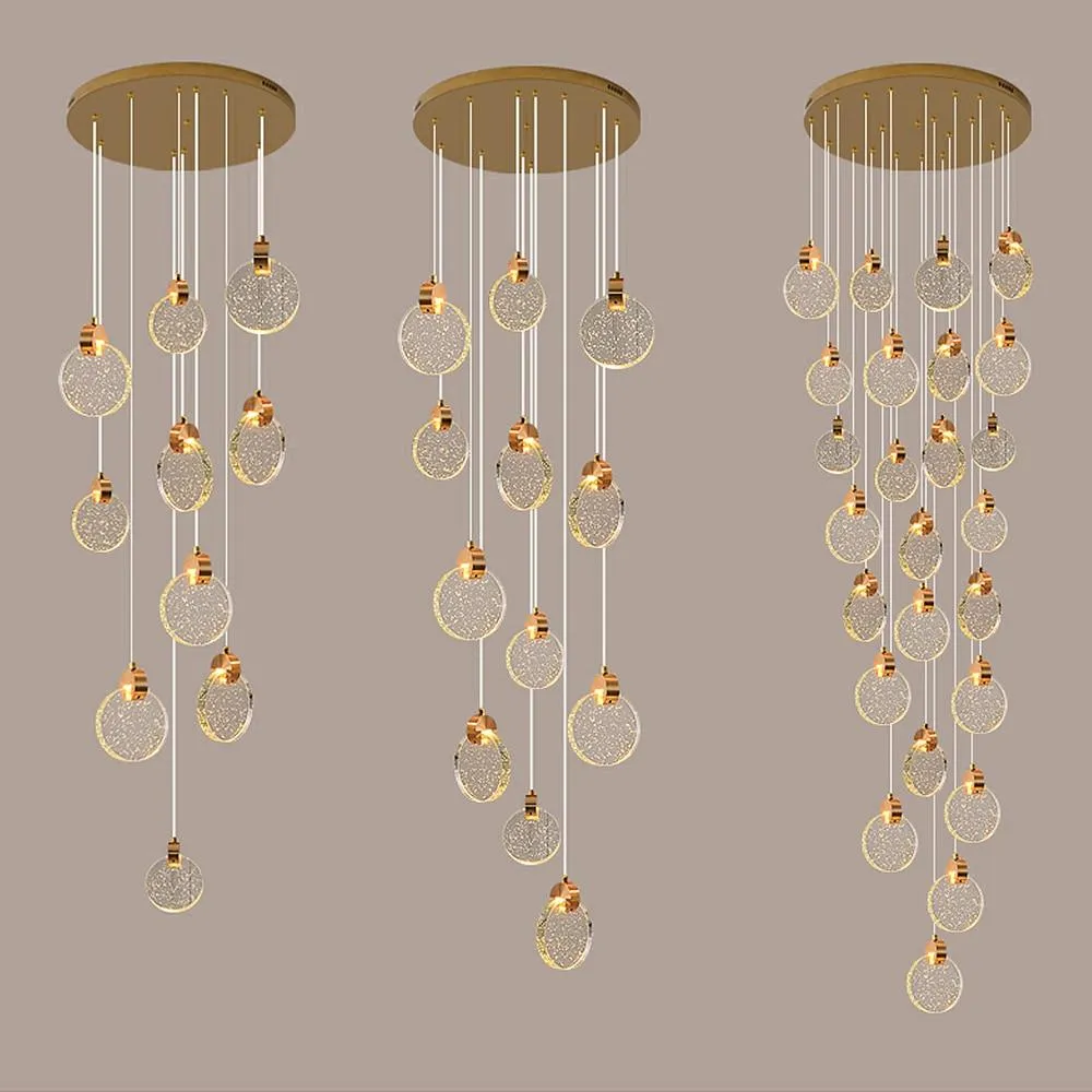 Staircase Crystal Disc Pendants