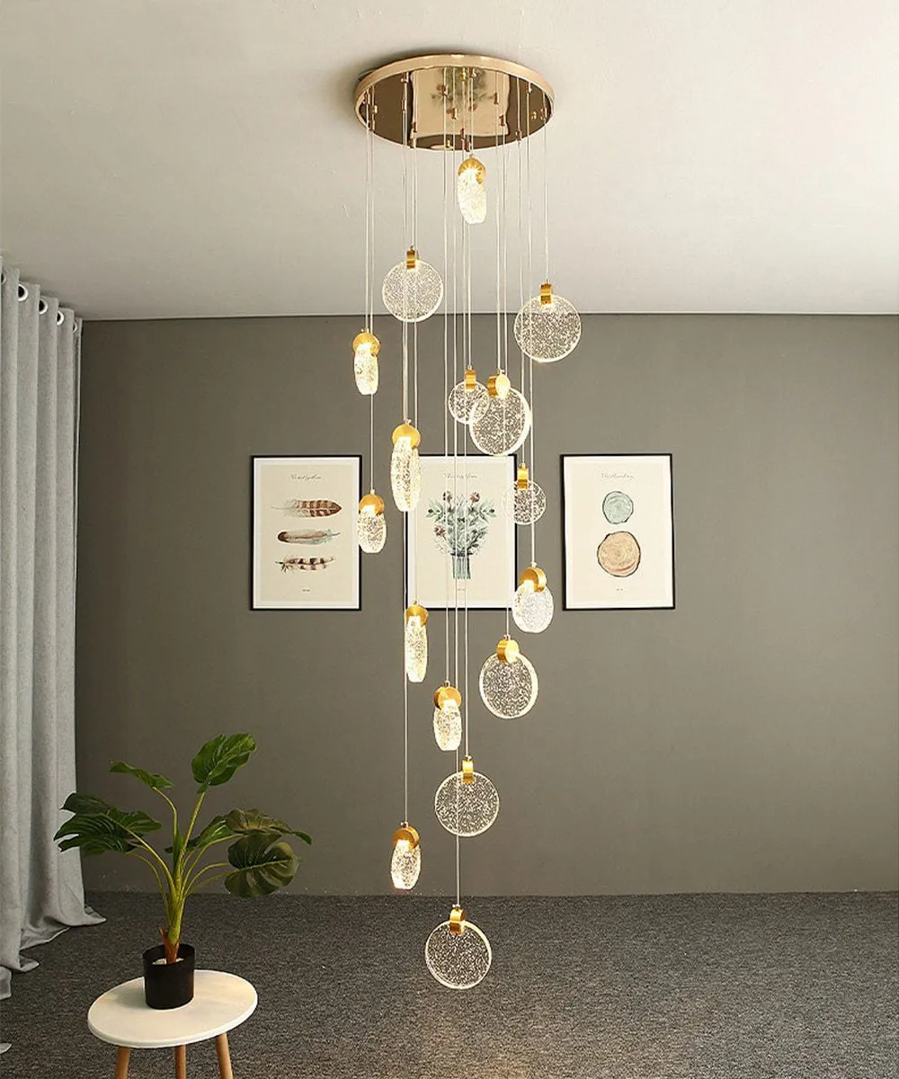 Staircase Crystal Disc Pendants