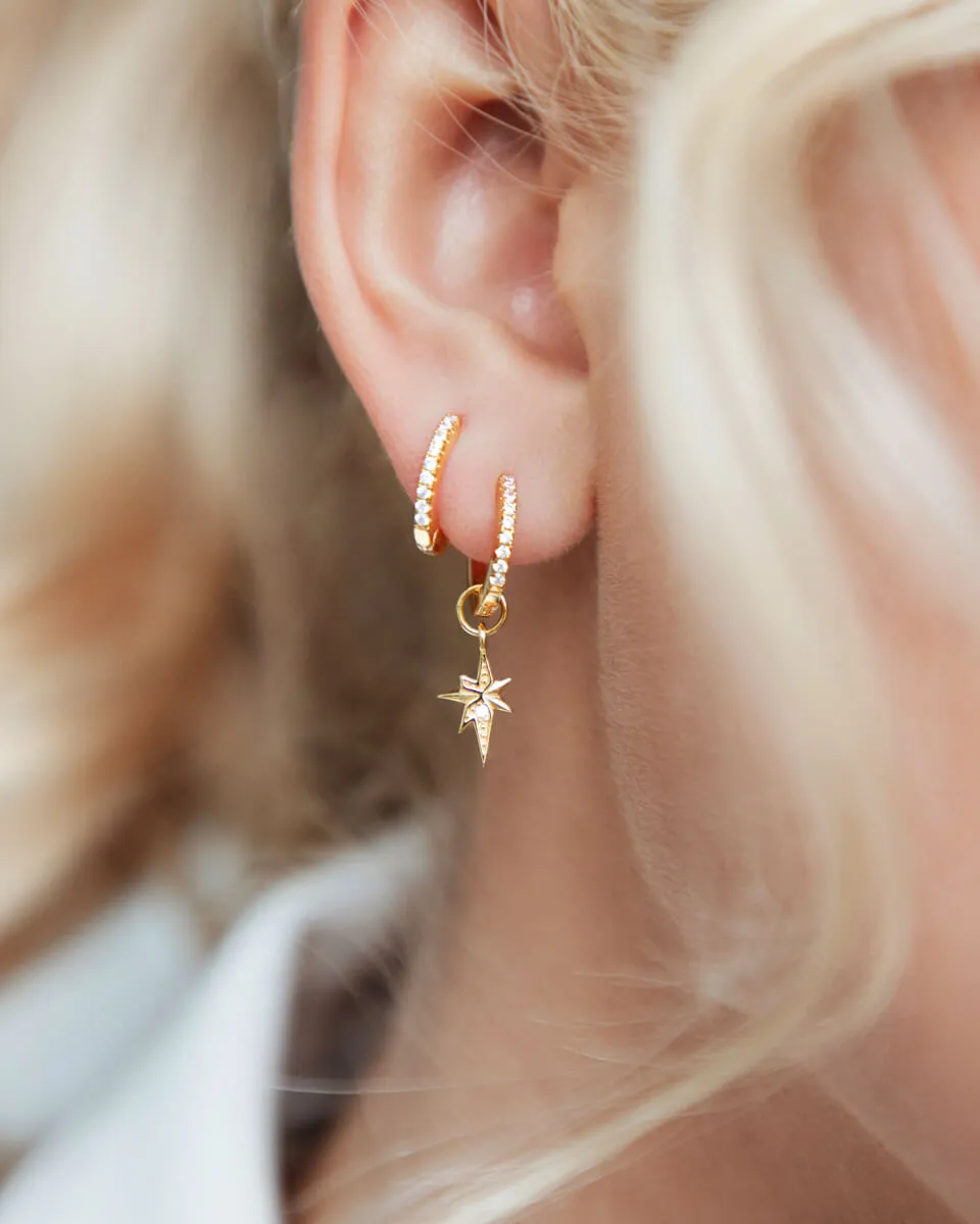 Sterling Silver Starburst Ear Bundle (Gold)