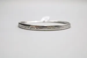 Sterling Silver Strip Bangle with Scripture (3 Inches)