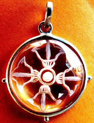 Tibetan Double Dorje pendant in Crystal