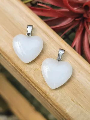 White Resin Heart Pendant