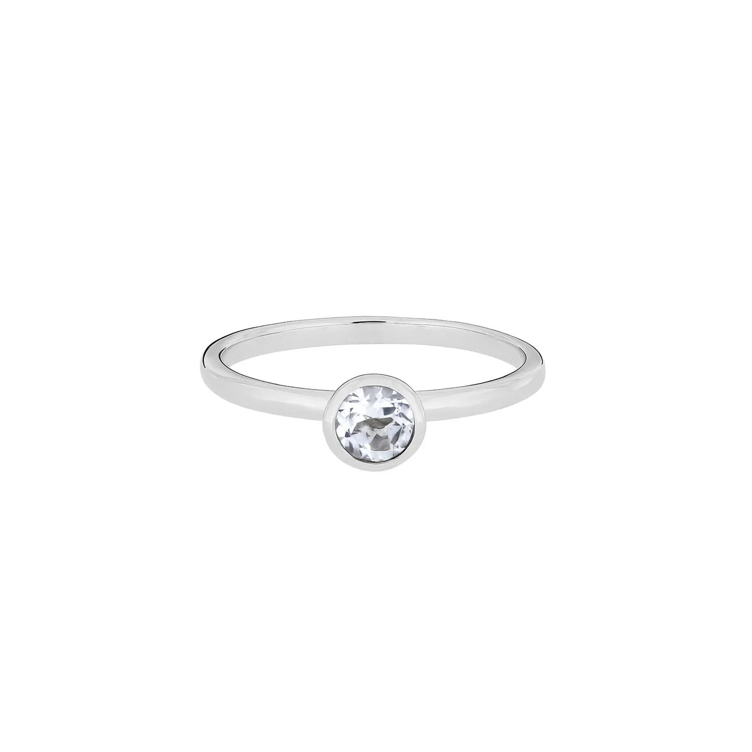 White Topaz & Silver Stacking Ring