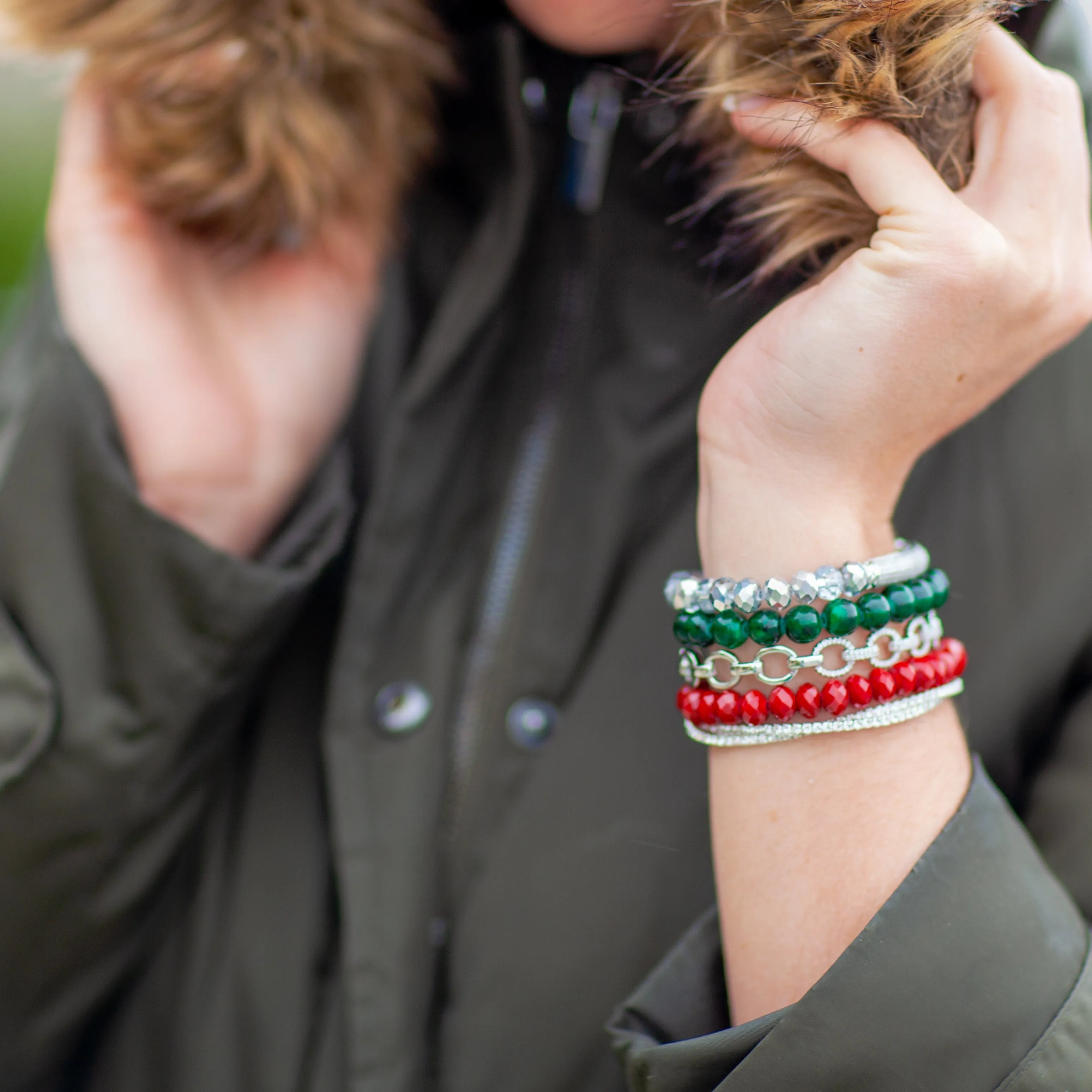 Winter Holiday Bracelet Stack