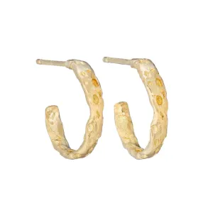 Yellow Gold Urchin Hoop Earrings